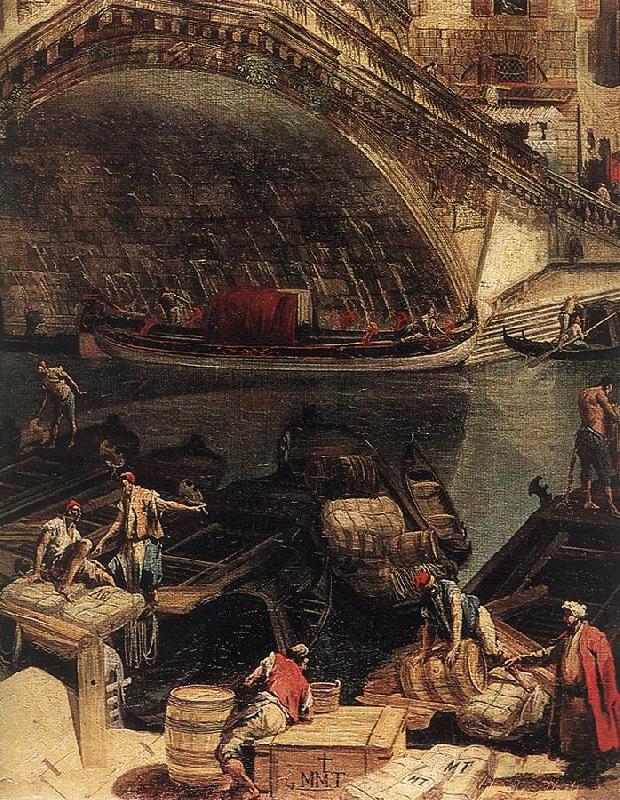 MARIESCHI, Michele The Rialto Bridge in Venice (detail) ag France oil painting art